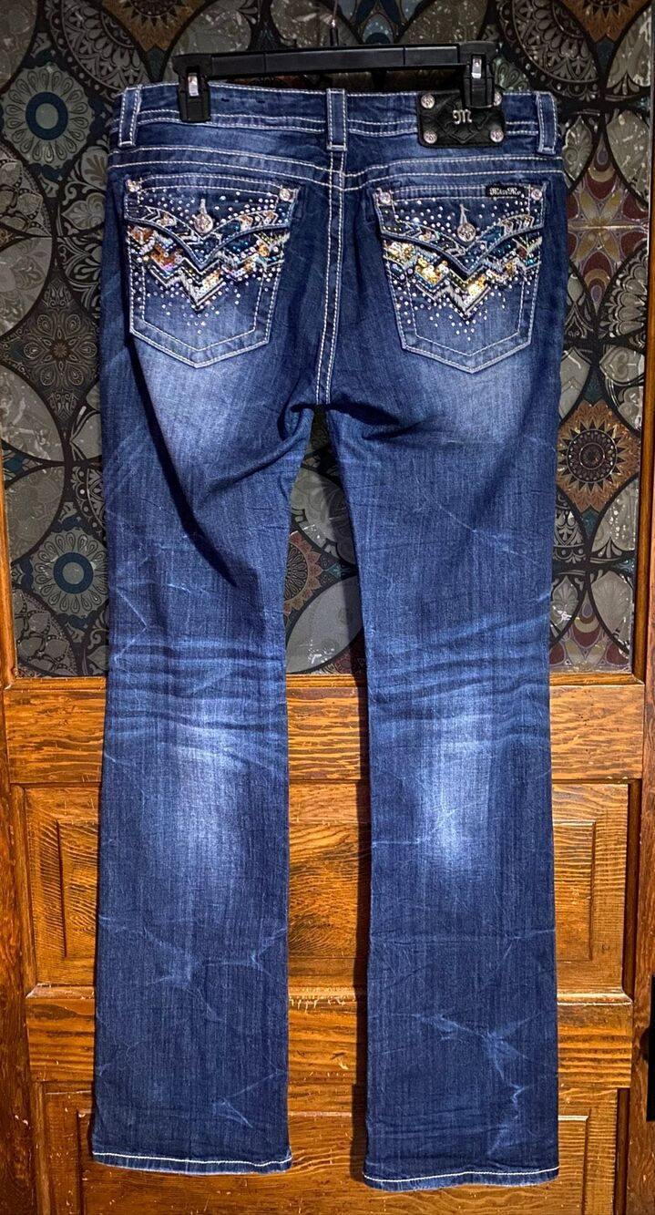 Miss Me Rhinestone Women’s Bootcut Jeans Sz 33 Long
